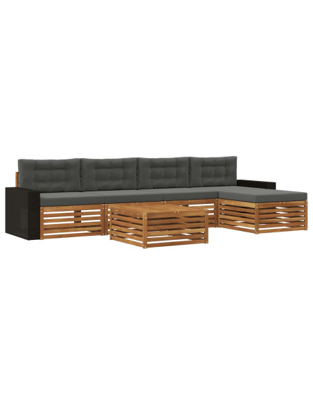 Set di divani da esterno 6 pcs Naturale e Antracite