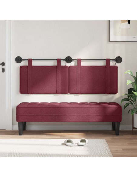 Testiera sospesa Con luce LED Rosso Vino Tessuto