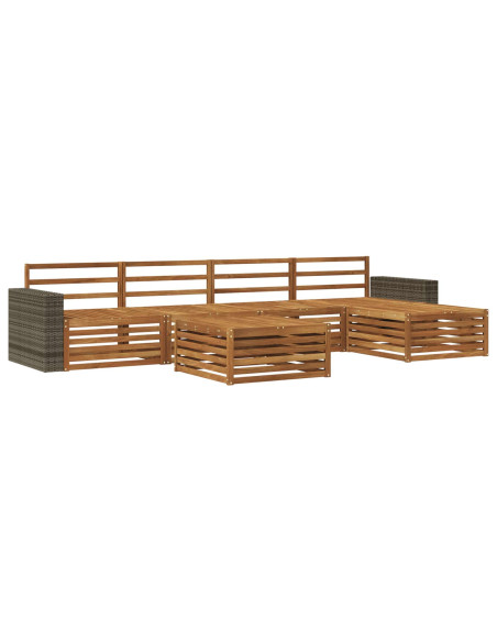 Set di divani da esterno 6 pcs Naturale 79 x 79 x 37 cm