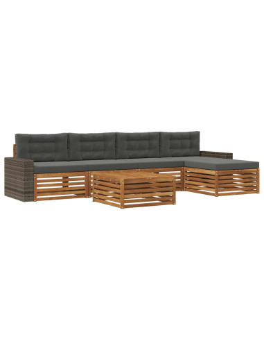 Set di divani da esterno 6 pcs Naturale e Antracite