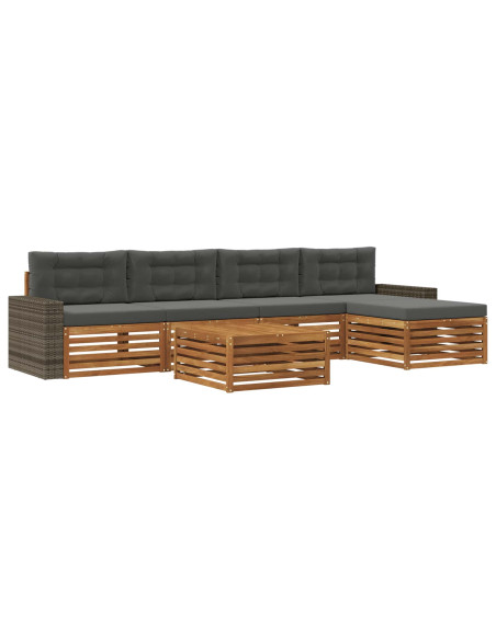 Set di divani da esterno 6 pcs Naturale e Antracite