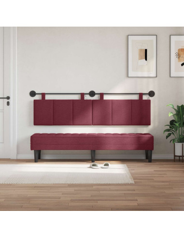 Testiera sospesa Con luce LED Rosso Vino Tessuto