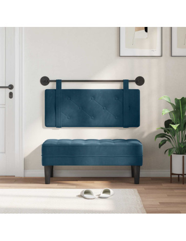 Testata appesa Montaggio a parete Blu 110 x 55 x 5 cm Velluto