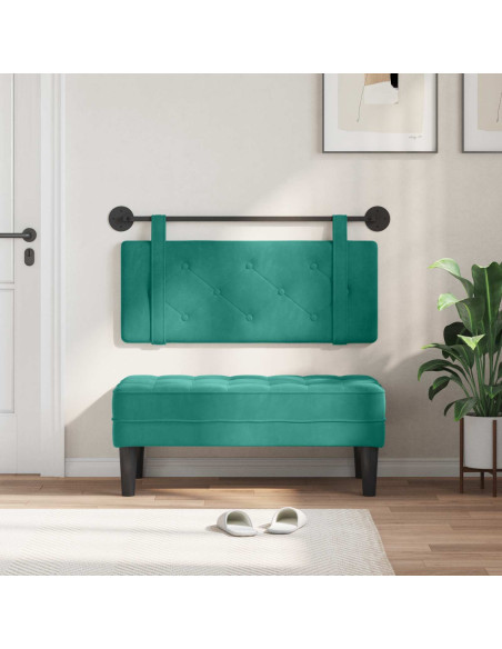 Testata appesa Turchese 110 x 55 x 5 cm Velluto