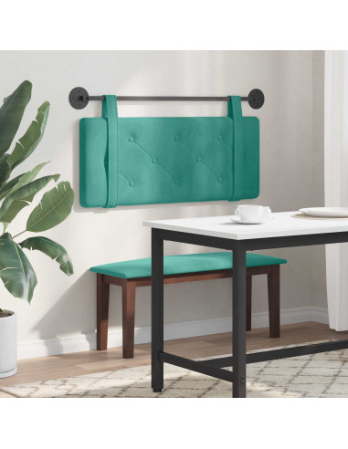 Testata appesa Turchese 110 x 55 x 5 cm Velluto