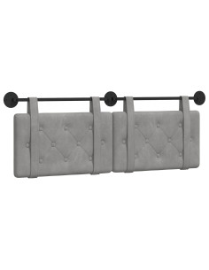 Testata appesa Grigio chiaro 130 x 55 x 5 cm Velluto 2