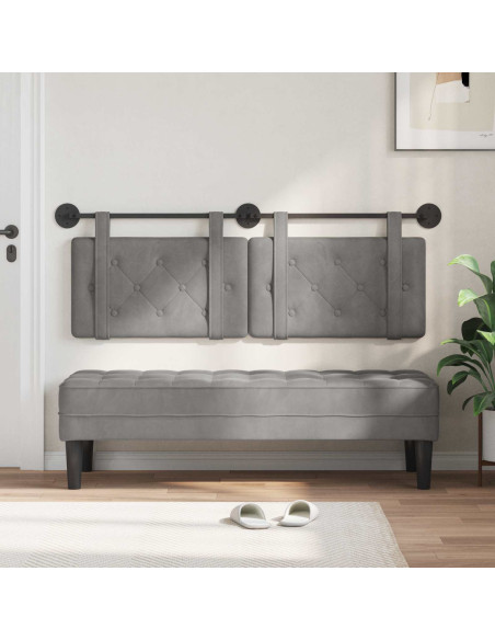 Testata appesa Grigio chiaro 130 x 55 x 5 cm Velluto