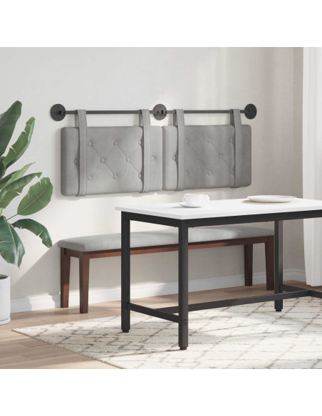 Testata appesa Grigio chiaro 130 x 55 x 5 cm Velluto