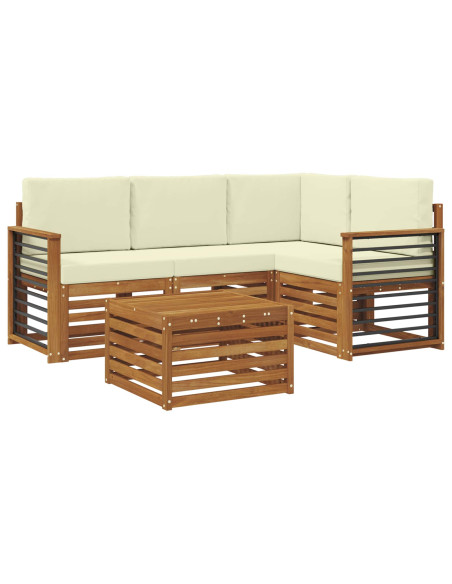 Set di Mobili 5 pcs Naturale e Crema Legno multistrato