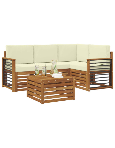 Set di Mobili 5 pcs Naturale e Crema Legno multistrato