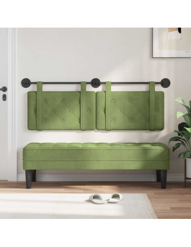 Testata appesa Verde chiaro 130 x 55 x 5 cm Velluto