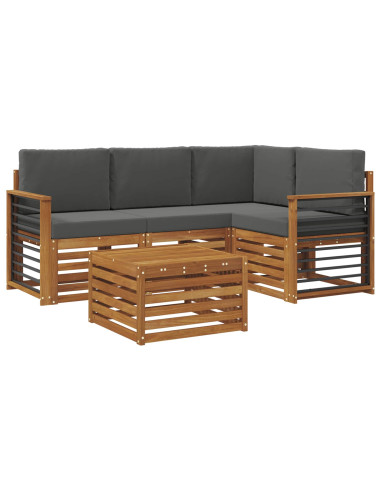 Set di Mobili 5 pcs Naturale e Antracite Legno multistrato