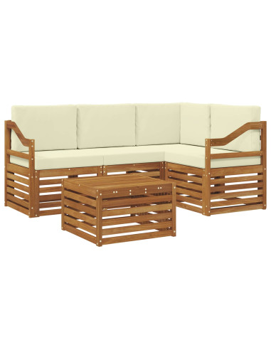 Set di Mobili 5 pcs Naturale e Crema Legno multistrato