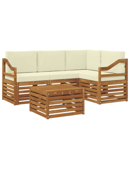 Set di Mobili 5 pcs Naturale e Crema Legno multistrato