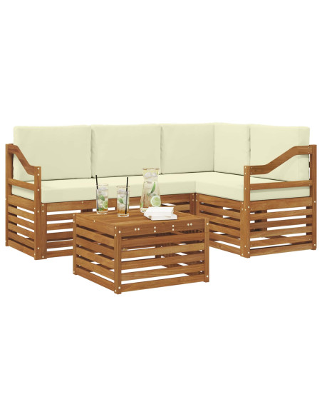 Set di Mobili 5 pcs Naturale e Crema Legno multistrato