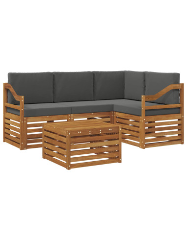 Set di Mobili 5 pcs Naturale e Antracite Legno multistrato