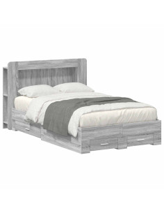 Telaio del letto con storage Sonoma grigio 120 x 190 cm