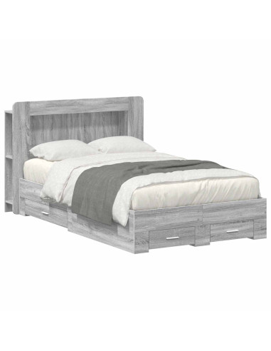 Telaio del letto con storage Sonoma grigio 120 x 190 cm