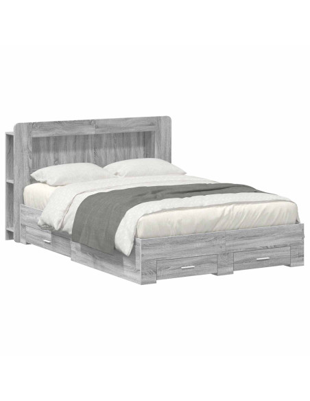 Telaio del letto con storage Sonoma grigio 140 x 200 cm