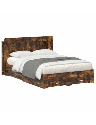 Telaio del letto con storage Rovere Fumo 150 x 200 cm