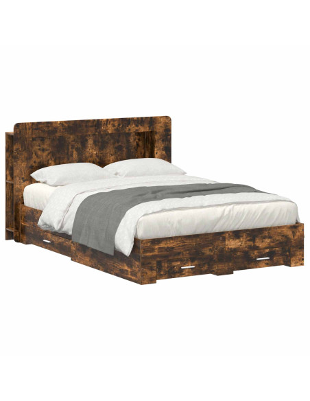 Telaio del letto con storage Rovere Fumo 150 x 200 cm