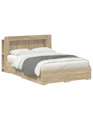 Telaio del letto con storage Rovere Sonoma 150 x 200 cm