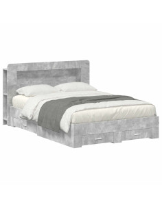 Telaio del letto con storage Grigio Cemento 160 x 200 cm