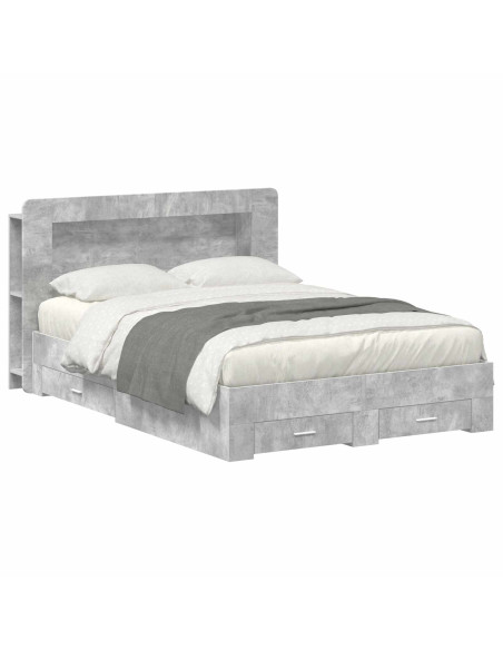 Telaio del letto con storage Grigio Cemento 160 x 200 cm