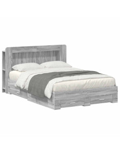 Telaio del letto con storage Sonoma grigio 160 x 200 cm