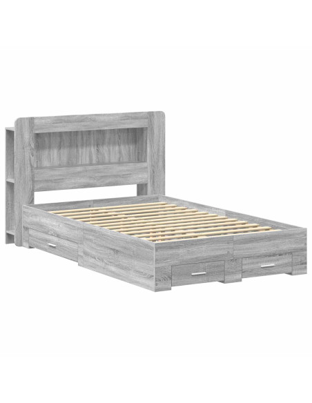 Telaio del letto con storage Sonoma grigio 120 x 190 cm