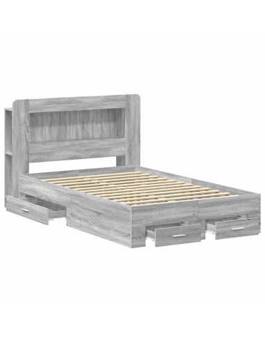 Telaio del letto con storage Sonoma grigio 120 x 190 cm
