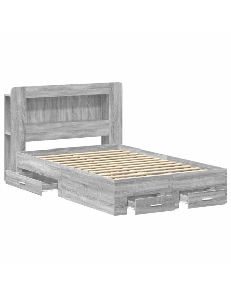 Telaio del letto con storage Sonoma grigio 120 x 190 cm