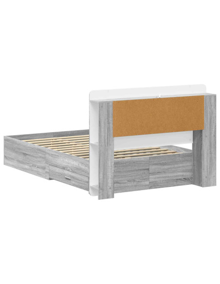 Telaio del letto con storage Sonoma grigio 120 x 190 cm