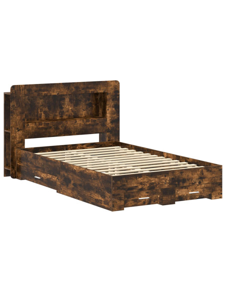 Telaio del letto con storage Rovere Fumo 120 x 190 cm