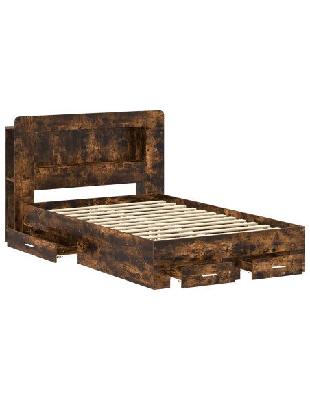 Telaio del letto con storage Rovere Fumo 120 x 190 cm