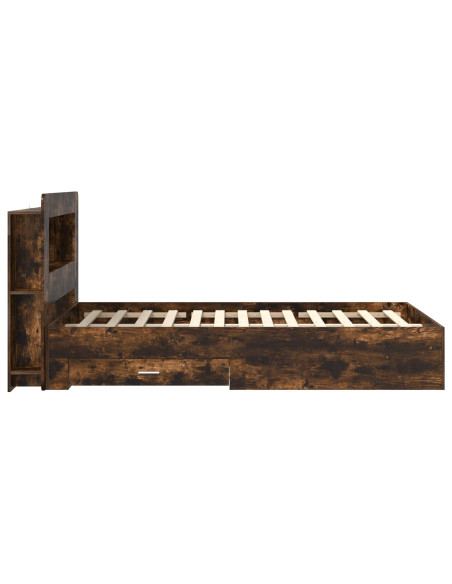 Telaio del letto con storage Rovere Fumo 120 x 190 cm