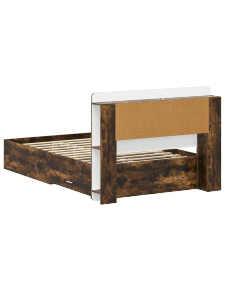 Telaio del letto con storage Rovere Fumo 120 x 190 cm