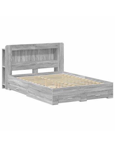 Telaio del letto con storage Sonoma grigio 140 x 200 cm
