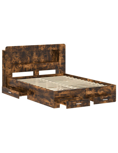 Telaio del letto con storage Rovere Fumo 150 x 200 cm