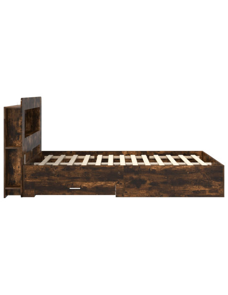 Telaio del letto con storage Rovere Fumo 150 x 200 cm