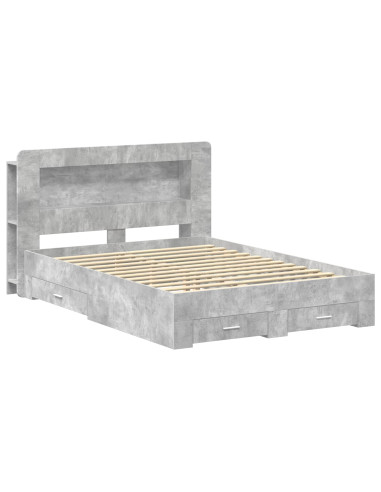 Telaio del letto con storage Grigio Cemento 160 x 200 cm