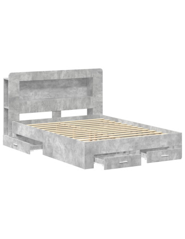 Telaio del letto con storage Grigio Cemento 160 x 200 cm