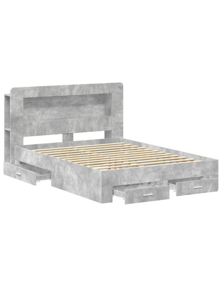Telaio del letto con storage Grigio Cemento 160 x 200 cm