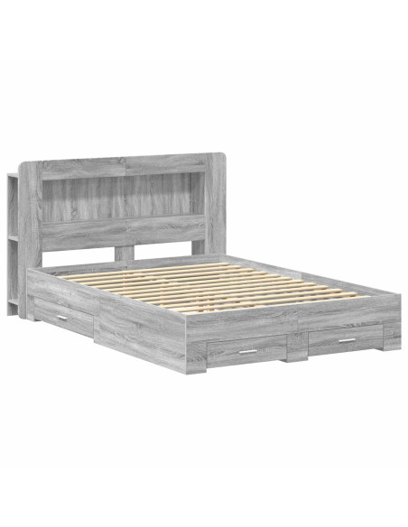 Telaio del letto con storage Sonoma grigio 160 x 200 cm