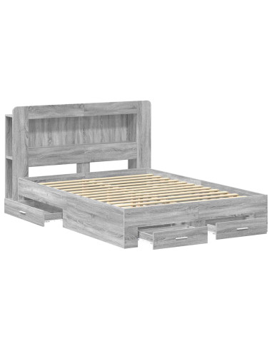 Telaio del letto con storage Sonoma grigio 160 x 200 cm