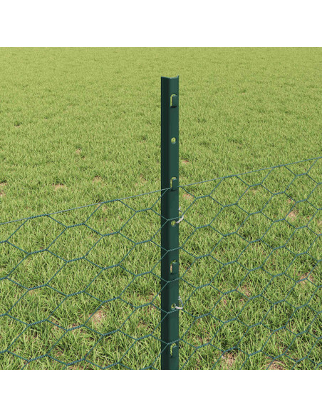 Recinzione con Posto Verde 0,5 x 10 m Acciaio e PVC
