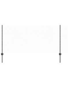 Recinzione con Posto Grigio 1 x 10 m Acciaio e PVC 2