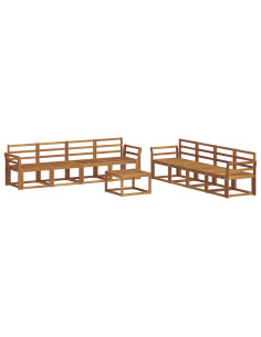 Set di divani da esterno 9 pcs Naturale 2