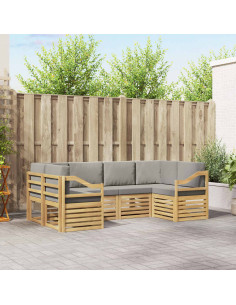 Set divano sezionale 6 pcs Bianco e Grigio Chiaro