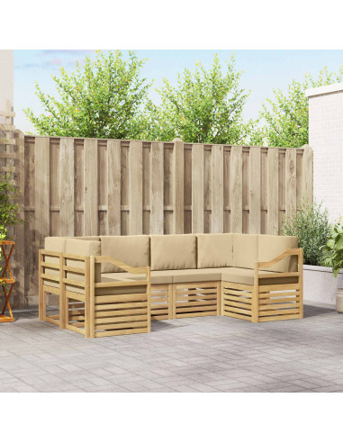 Set divano sezionale 6 pcs Bianco e Beige 245 x 126,5 x 73 cm